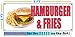 Hamburger and Fries 2x5 Banner Sign