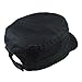 Gelante Cadet Caps 100% Breathable Cotton Plain Flat Top Twill Militray Style with Adjustable Strap. G005-BLK Black