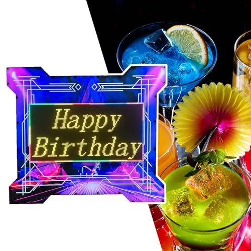 HCAUYNN Tablero De Luz con Forma De Botella, con Cambio De Color RGB Y Mensaje Desplazable, Luces VIP para Servicio De Botellas, con Pantalla Led con Contenido Personalizado