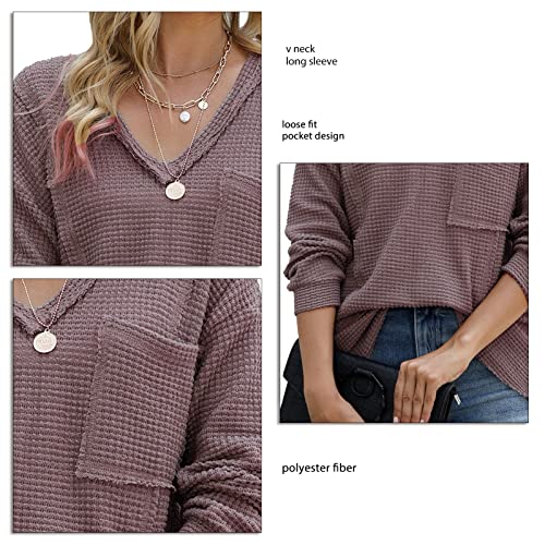 Blusa de Malha Solta Waffle Lavável na Máquina Fibra de Poliéster Amigável para a Pele Aconchegante