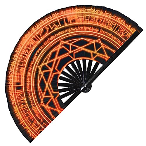 Magic Spell Alchemy Circle Hand fan UV Glow Mystic Fan The Ancient One hand fan Cosplay Accessories Ancient One (Style 1)
