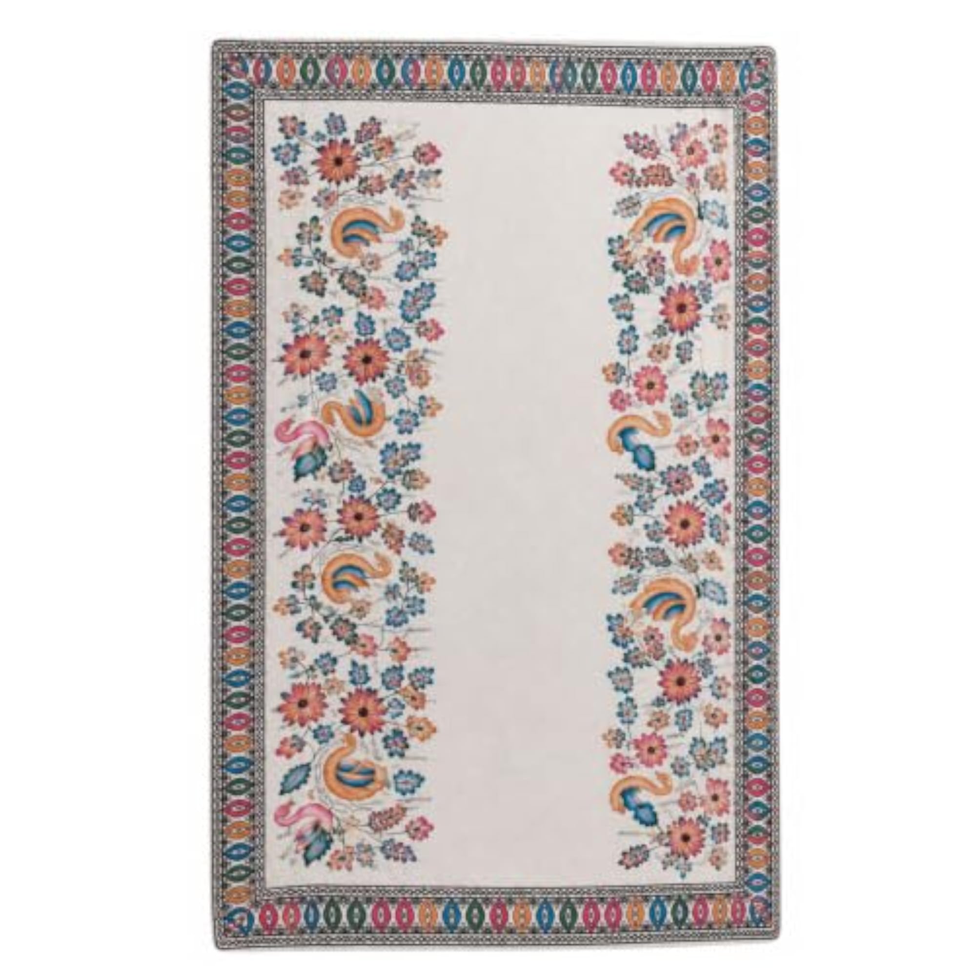 Flower Print Velvet Table Cover for 4/6 Seater