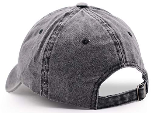 Image of KKMKSHHG Unisex Papa Bear Denim Hat Adjustable Washed Dyed Cotton Dad Baseball Caps
