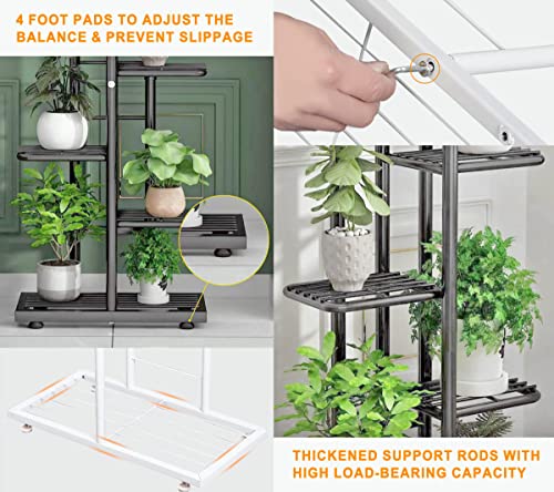 Yeavs Plant Stand Shelf 6 Tier Indoor Outdoor, Flower Pot Holder Rack For 7 Pots, Plants Organizer Garden Home Office Living Room Balcony Patio (White) #TOP3