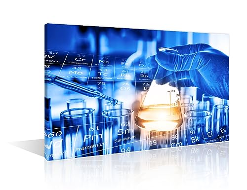 Image of Canvas Wall Art Clinical Laboratory Artwork Pictures Wall Art 1 Panel Scientist Hand Holding Test Tubes Laboratory Research Posters and Prints Wall Art for Living Room Framed Ready to Hang , 24 inchWx36 inchH