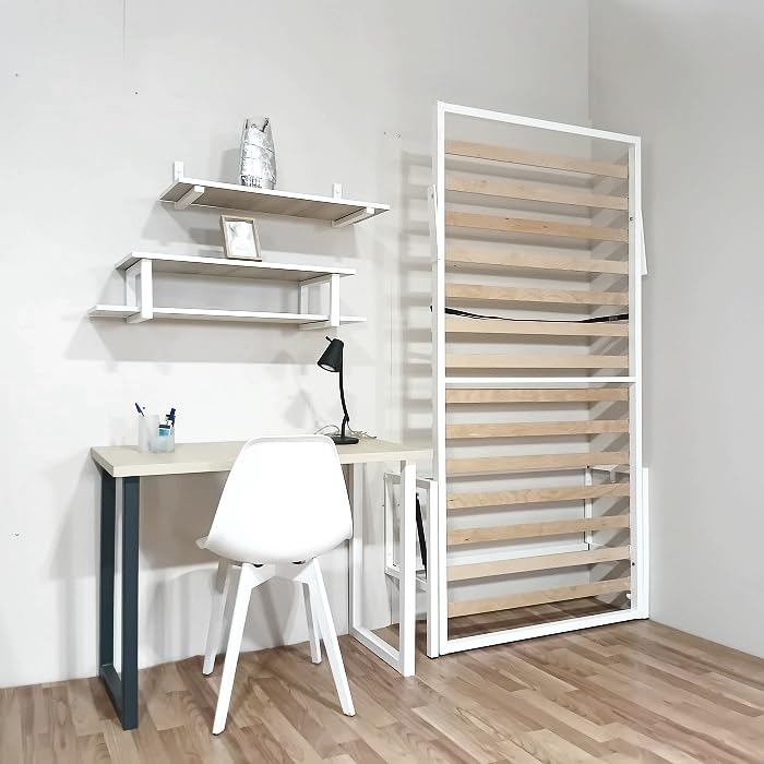 Monarka Somier Vertical Abatible, Cama Plegable de Pared, Diseño Compacto y Funcional para Espacios Reducidos (80x180 cm)