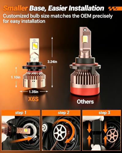 Image of SEALIGHT H13 LED Bulb, 84000LM 900% Brightness 9008 Light Bulbs, Pack of 2