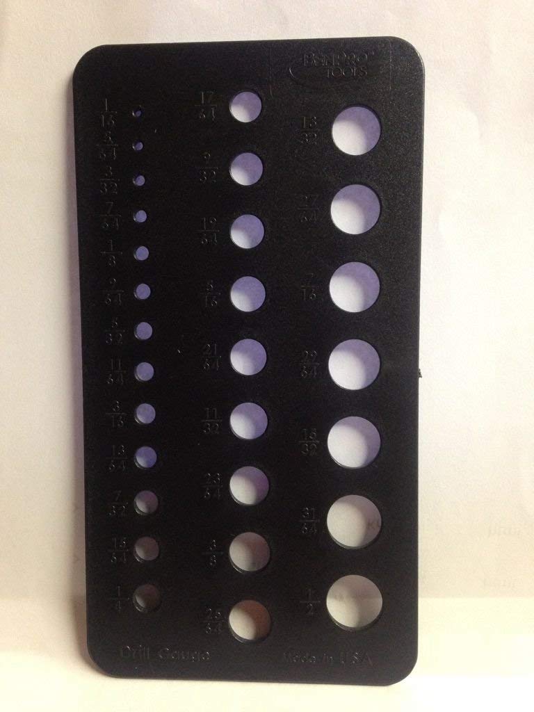 29 Hole 29 Sizes Bolt Fractional Drill Bit Gauge, Black Stocking Stuffer