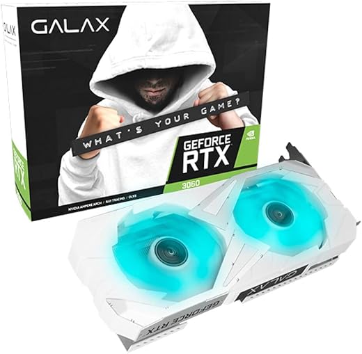 Galax GeForce RTX 3060 EX White (1-Click OC) 12GB GDDR6 192-bit DP*3/HDMI Graphics Card