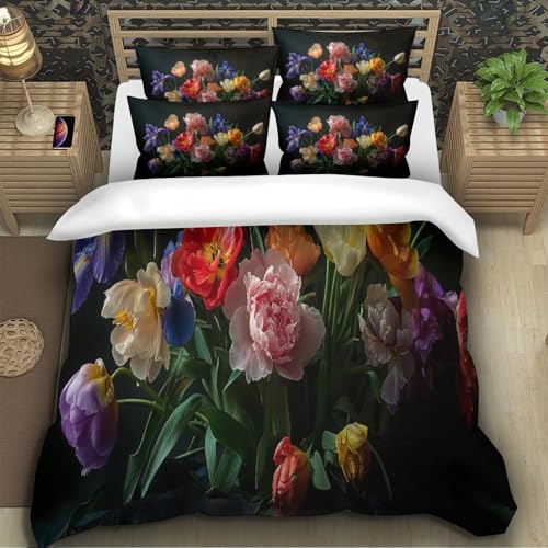 Housse de couette fleurie vintage pour un lit king douillet