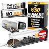 Pest-X Pro Move-A-Mouse Humane Mouse Traps [4 Pack] - Longer No-Kill Mouse Trap with Safe Upward Door - Easy Setup, Reusable, Indoor & Outdoor Humane Mouse Traps for Mice
