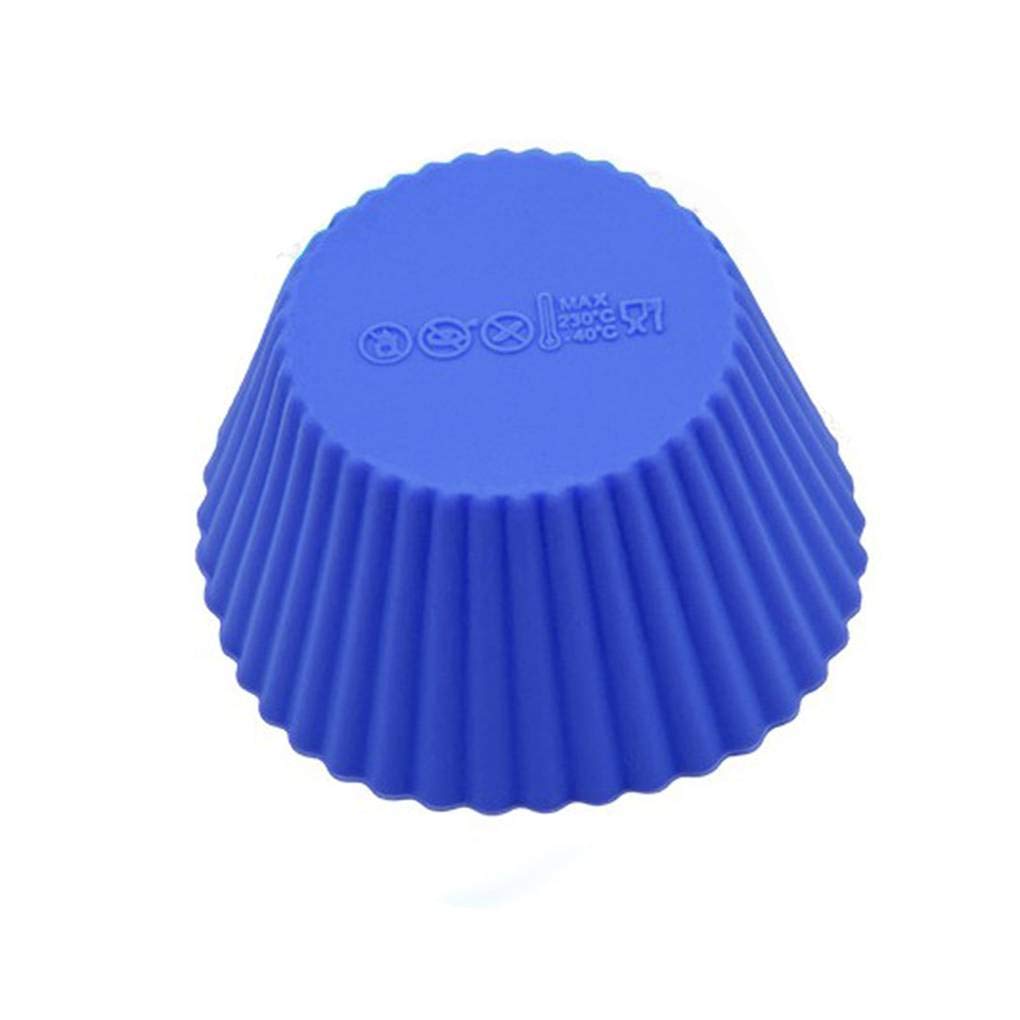 Juego de 10 moldes redondos de silicona para magdalenas, 12 unidades, pequeños, multicolor, para hornear, vibrantes moldes para magdalenas, color al azar