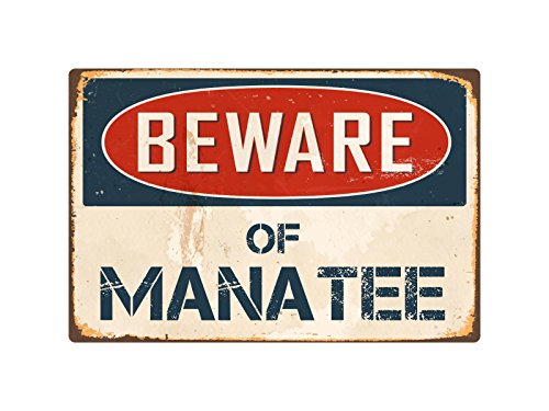 25 Unique Manatee Gifts: What Presents To Get Manatee Lovers 19 StickerPirate Beware of Manatee Vintage Aluminum Retro Metal Sign