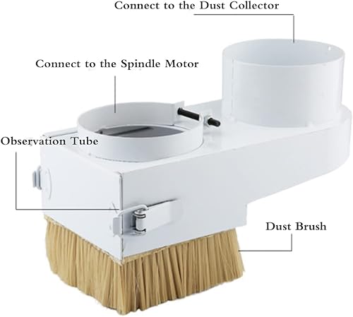 Miniatura 2 de TOPCHANCES Zapato de recogida de polvo CNC, tipo empuje, cubierta de polvo para zapata de polvo para enrutador CNC máquina de grabado fresadora