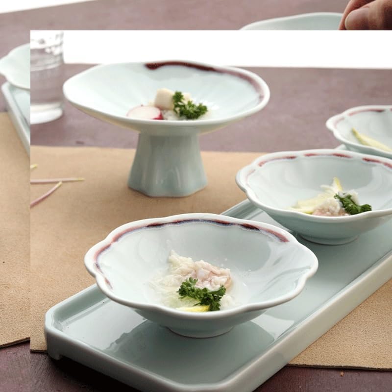 Ceramic Snack Dried Fruit Bowl Hotel Restaurant Tableware Glazed Tea Set Tall