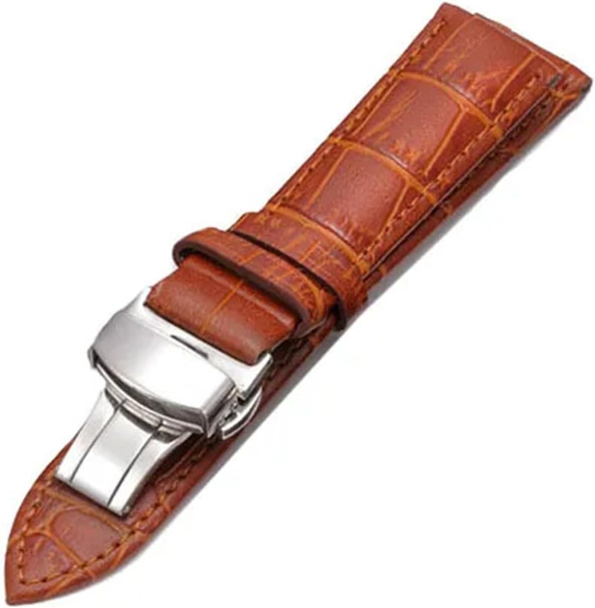 HuanJ Crocodile Genuine Leather Watch Band 12 13 14 15 16mm 17 18mm 19mm 20mm 21mm 22mm 24mm Strap Butterfly Buckle Watchband
