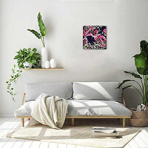 Horloge en verre de sécurité 30x30 cm impression florale durable - 5