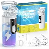 Aerosol Portatile Silenzioso – Aerosol per Aerosol Adulti e Aerosol Bambini, Aerosol Ultrasuoni Autopulente con 2 Maschere e Boccaglio, Ricaricabile USB-C Apparecchio Aerosol