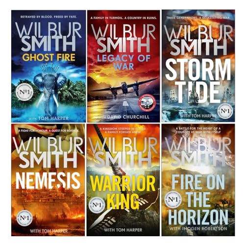 Courtney Family Novels Series 19-24 Collection 6 Books Set by Wilbur Smith (Ghost Fire, Legacy of War, Storm Tide, Nemesis, Warrior King, Fire on the Horizon)