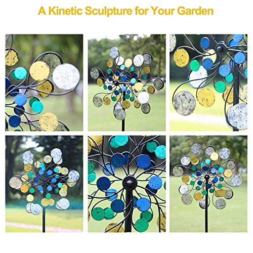 Limehill Wind Spinner For Garden And Yard - Large Metal Kinetic Wind Sculptures Yard Art Outdoor (Multi-Color) #TOP1