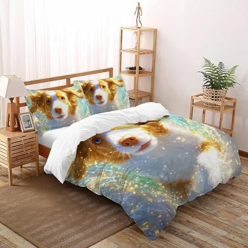Housse de couette microfibre 200x200cm imprimé 3D douce et infroissable