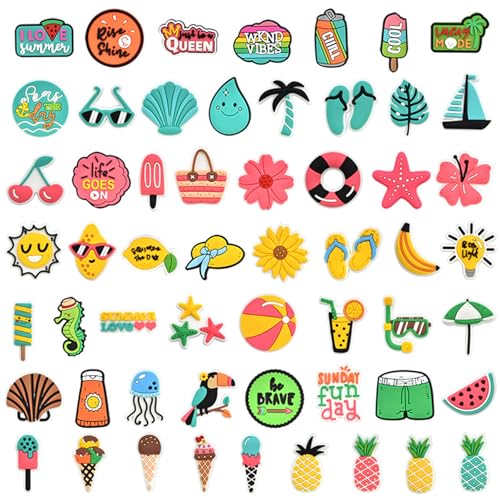 HTTDSLF 56pcs Adornos para Zapatos, Pins para Croc, Decoración para zapatos Zuecos, Pins Decorativos, Accesorios y Adornos para Zapato, para Adultos, Niños y Niñas