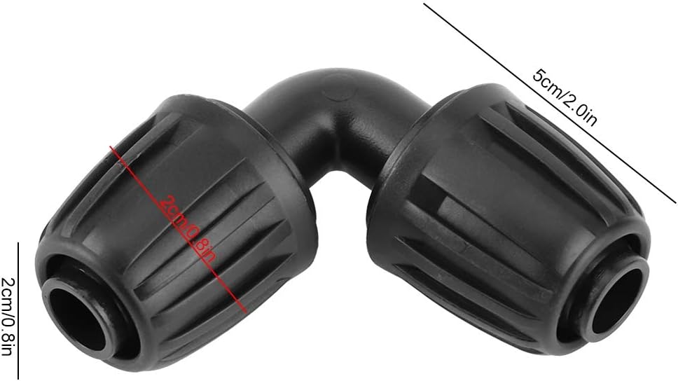 Water Tube Elbow, 10Pcs Irrigation Water Tube Hose POM Elbow Adapter Agricultural Accessory for Garden Lawn