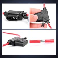 Gebildet 10pcs 16AWG Sicherungshalter mit Draht für KFZ LKW, 32V 20A Inline Flachsicherung Wasserdicht Halter, mit 10pcs Standard Mittel Flachsicherungen (3A /5A /7.5A /10A /15A) – Ansicht 5