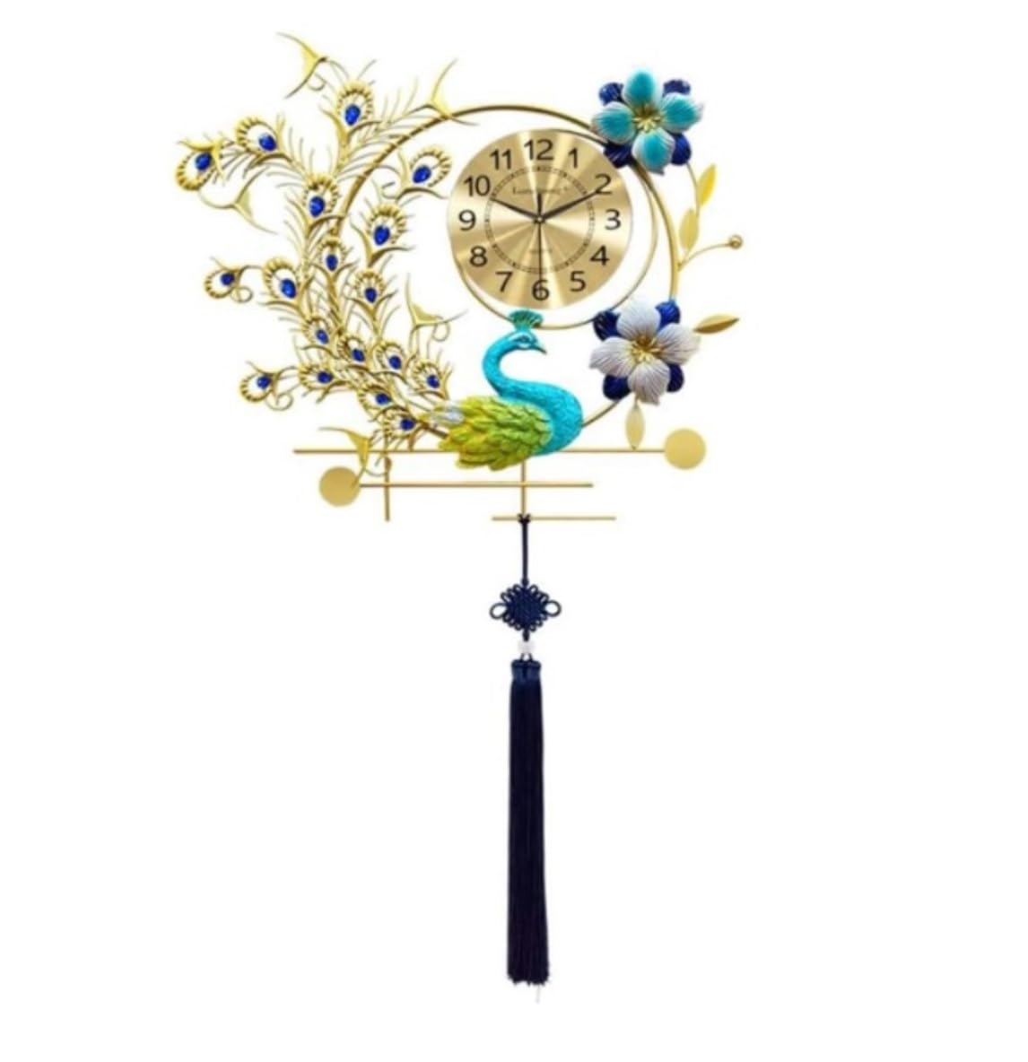 MYUYEE Farmhouse Vintage Clock Metal 3D Large Silent Wall Clocks Battery Operated Modern ation for Living Room Kitchen for Bedroom Office,A-70 * 120cm