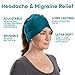 Aculief Headache, Migraine, & Stress Relief Hat - Natural Ice Mask for Tension & Muscle Pain – Supports Relaxation, Soreness, Sinus Alleviation, Chemo - Stretchy, Comfortable, & Cool Wearable – Teal