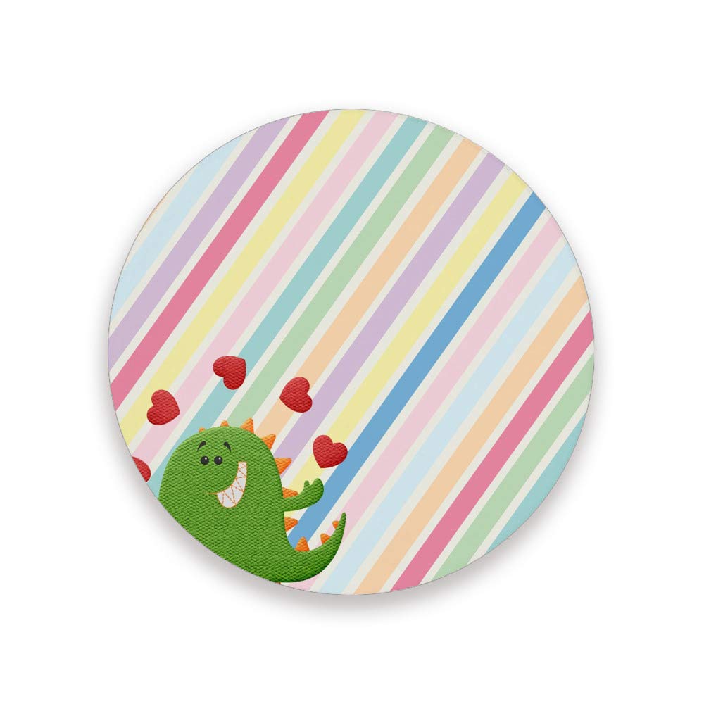 Dessous de verre dinosaure vert en céramique absorbante CHEHONG (Lot de 4)