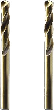 MAXTOOL 3/16" 2pcs Identical Screw Machine Drills HSS M35 Cobalt Twist Stub Drill Bits Fully Ground Golden Straight Shank Short Drills; SMF35G10R12P2