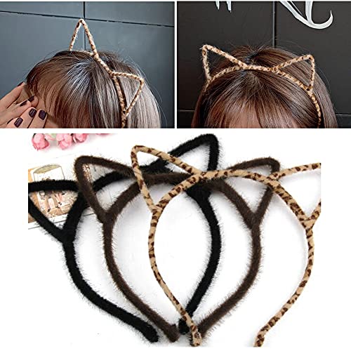 Ojyudd 24 Colors Cat Ear Headbands,Plastic Cat Hair Hoops,Daily Decorations Party Lovely Headwear Cats Accessories,Fluffy Hair Hoop For Girls And Adult(24 Pieces) #TOP6
