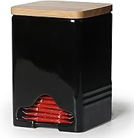 Vista 1 de Bolsa de té de cerámica organizador organizador Caddy Holder con tapa (negro)