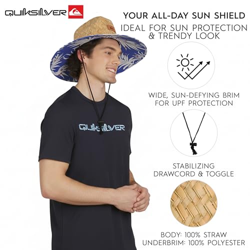 Image of Quiksilver Men's Wide Brim Outdoor Lifeguard Straw Sun Hat