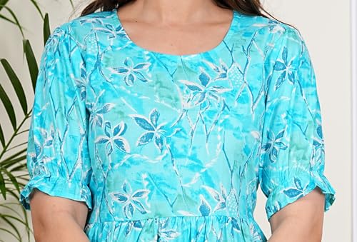 Image of Kuruti B Sheets Women's Cotton Floral Printed Regular Fit Anarkali Kurta for Women