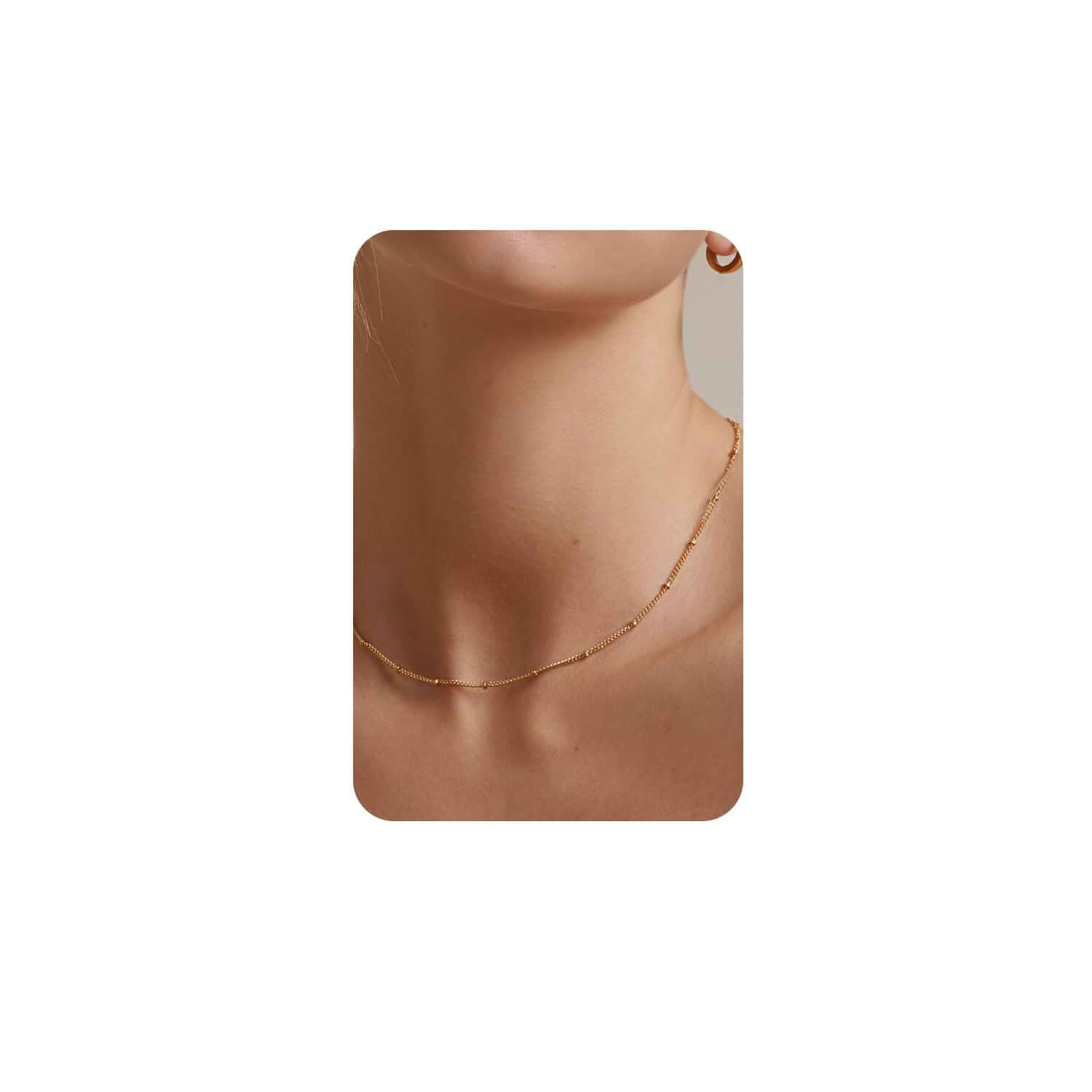 14K Gold Plated Chain Necklace for Women Trendy - 925 Sterling Silver Clasp Waterproof Dainty Choker Necklace, 14/16/18/20 inch Thin Simple Box Figaro Chain Herringbone Necklace Jewelry for Women Men