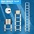 Wolec 12.5 ft Aluminum Telescoping Ladder, 330 lb Load, Hooks, Portable Collapsible Ladder for Home & Work,Silver