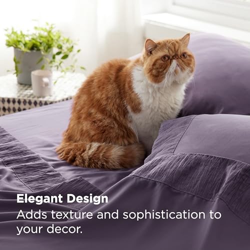 Image of Bedsure Full Size Bed Sheets - 4 Pieces Soft Full Sheet Set - Breathable & Cooling - Hotel Luxury - Easy Care Polyester Microfiber Bedding for Women, Men, Dusty Purple