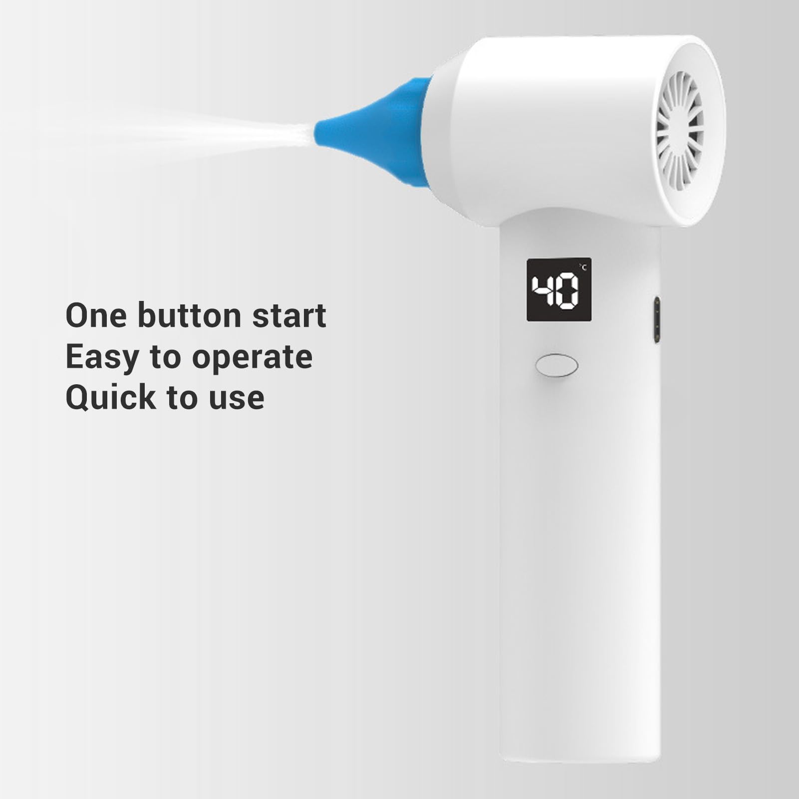 Macchina per asciugare le orecchie 20000 giri/min Luce LED rossa Asciugatura rapida Multifunzione in plastica portatile Dispositivo per asciugare le orecchie Strumento per la cura