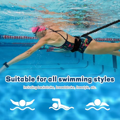 Mineup Schwimmgurt Für Pool, 4-12M Schwimmwiderstand Gürtel, Einstellbare Schwimmtrainer, Schwimmgurt Pool Erwachsene, Schwimmtrainer Gürtel, Schwimmgürtel Für Schwimmingpool