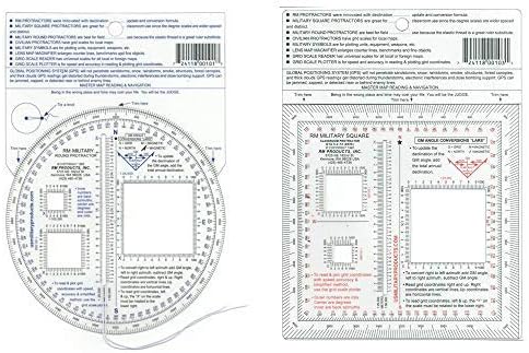 Paquete de 2 artículos transportador militar redondo RM y transportador militar cuadrado RM