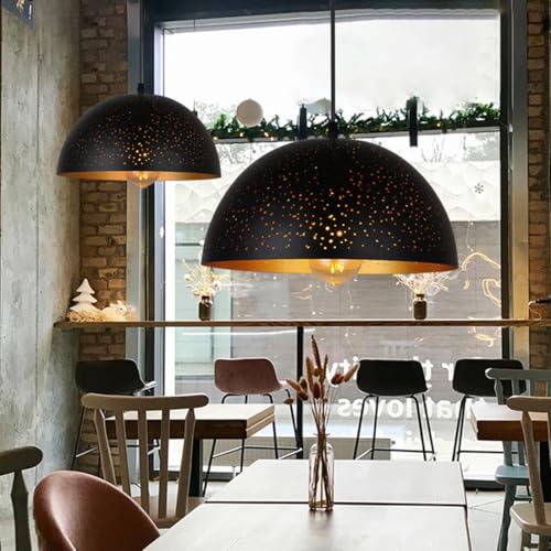 Image of Hanging Ceiling Light Fixture 11.8 inch Black Pendant Light Stairwell
