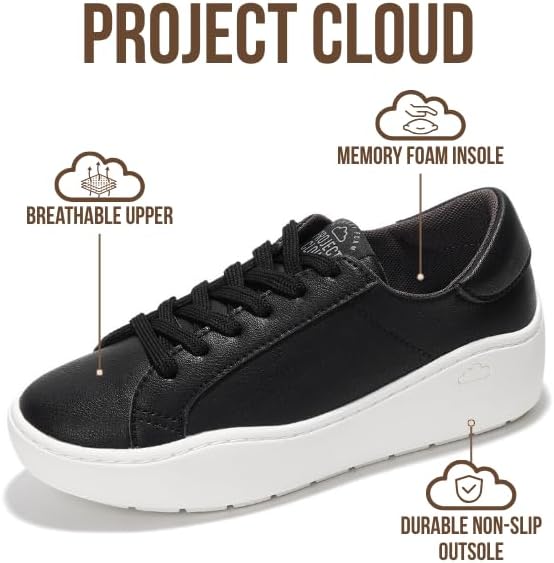 Project Cloud Platform Sneakers for Women – Lightweight Womens Sneakers with Memory Foam Insole – Non Slip Lace-Up Womens Shoes – Perfect Spring Shoes for Women 2026 (Bossy) - Image 3