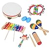 Peuter muziekinstrumenten set, 13 stks 8 soorten houten percussie instrumenten voorschoolse educatie vroeg leren…