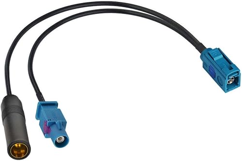 Bingfu Divisor de antena de coche estéreo de coche FM AM Radio Cable adaptador Fakra Z hembra macho a DIN Cable conector 6 pulgadas para coche