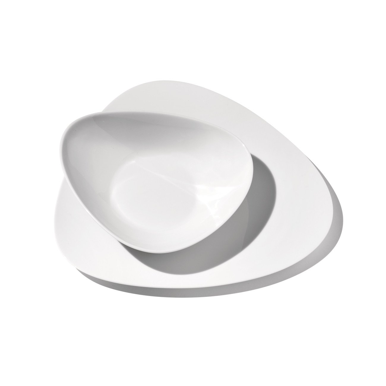 Alessi Fm10/5 Colombina Collection Assiette à dessert en Porcelaine Blanche, Set de 6 Pièces
