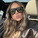 Kashm Retro Aviator Sunglasses for Women Vintage Trendy 70s Large Aviators Sun Glasses UV Protection B-Tortoise Green