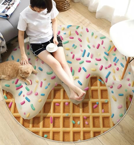 Tapis rond antidérapant marron 60 cm pour sécuriser les jeux