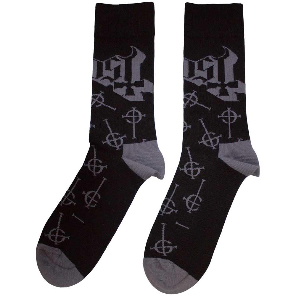 Paradiso Clothing Unisex Black Ghost Symbol Pattern Band Logo Ankle Socks